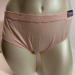 Catherines Hipster Panties Underwear Cotton Blend Lace Pink Plus Size 2X
